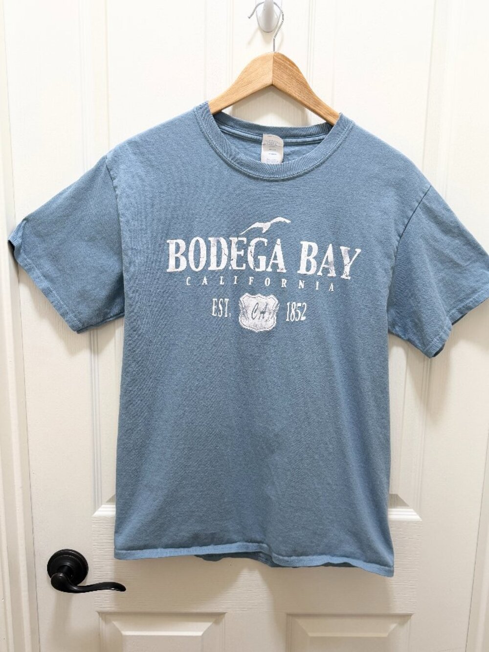 Port & Co Men's 100% Cotton Tee Size M Blue Great City Of Bodega Bay California